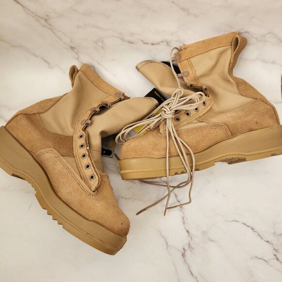 NWT Belleville 330 High Clearance Steel Toe Boots Tan Suede Combat Vibram 6.5 - Picture 5 of 14